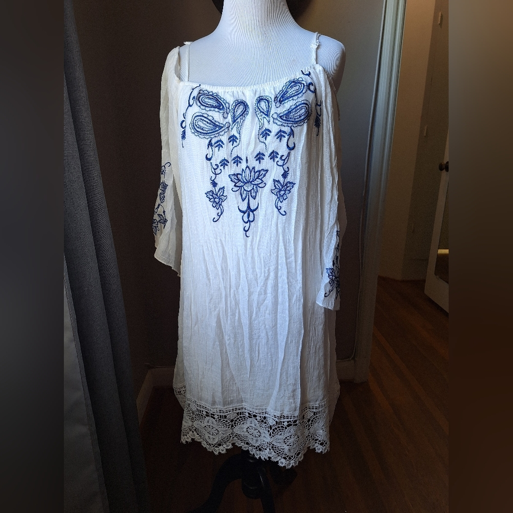White Dress off shoulder